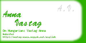 anna vastag business card